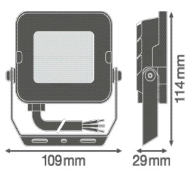 LEDVANCE OSRAM FL COMP 10W 6500K LED Προβολέας – 1000lm, IP65 & Καλώδιο H05RN-F