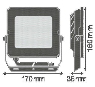 LEDVANCE OSRAM FL COMP 50W 6500K LED Προβολέας – 4500lm, IP65 & Καλώδιο H05RN-F