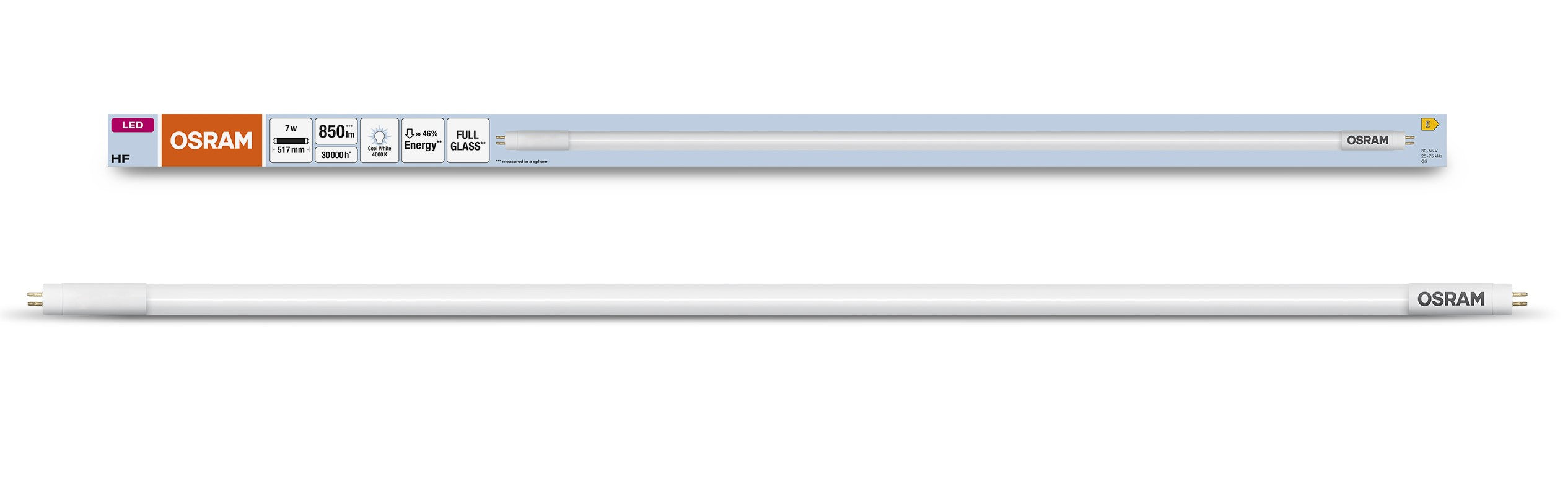 LEDVANCE OSRAM LED Σωλήνας T5 HF L13 Short – 517mm, 7W 4000K & 30000h