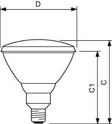 Λάμπα Θέρμανσης Υπερύθρων Philips Infrade PAR38 175W E27 – Κόκκινη, Σκληρό Γυαλί & 5000 h