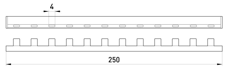 Μπάρα Γεφύρωσης E.NEXT 1P 63 A – 12 Στοιχεία, Βήμα 18 mm, Μπάρα 230 mm & IP20