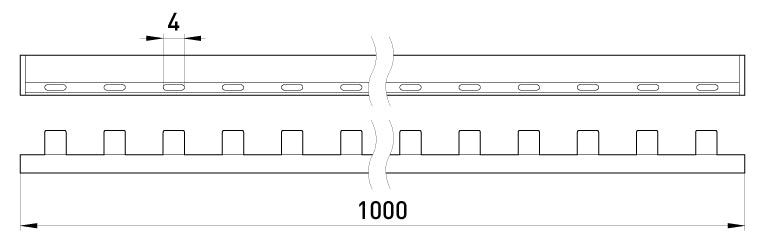 E.NEXT Insulated Busbar 1P 63 A 1 m – Cut-to-Length, 18 mm Pitch & IP20