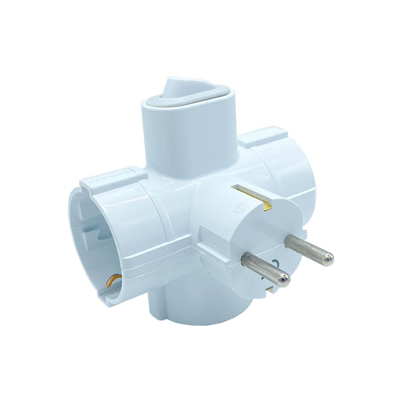 RP 25568 Schuko Triple Adaptor 3×16A 3680W – Illuminated Switch & Safety Shutters