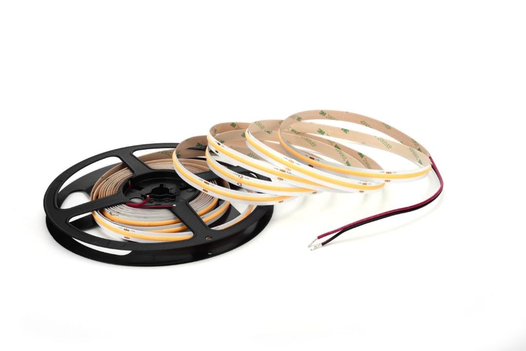 RP COB LED Strip 12 W/m 24 V 3000 K Warm White 5 m – IP20, Flexible & Cuttable