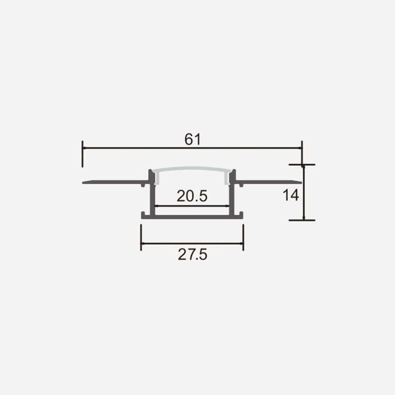 Προφίλ Αλουμινίου Trimless Γυψοσανίδας Διπλό – Dual LED, Οπάλ Διαχύτης & 2 m
