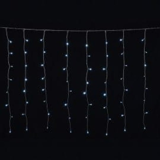 RP 240 LED Κουρτίνα Συμμετρική Ψυχρό Λευκό – 20 Σειρές Διάφανο Καλώδιο, IP44 & Επεκτάσιμη