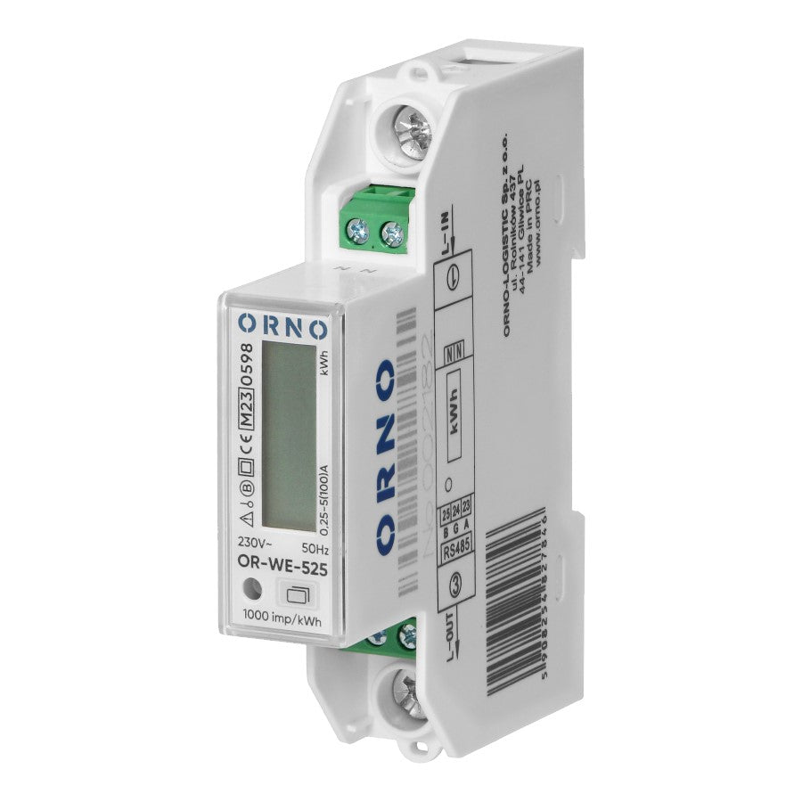 Μετρητής Ενέργειας Ράγας Orno WE-525 – 100A, RS485 Modbus-RTU & MID Class B