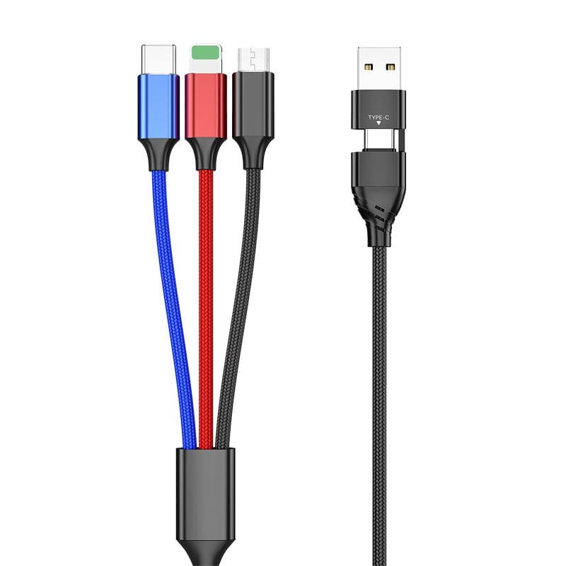RP USB 6-in-1 Cable 1.5m – USB-A & USB-C to Micro/Type-C/Lightning & Nylon Braid