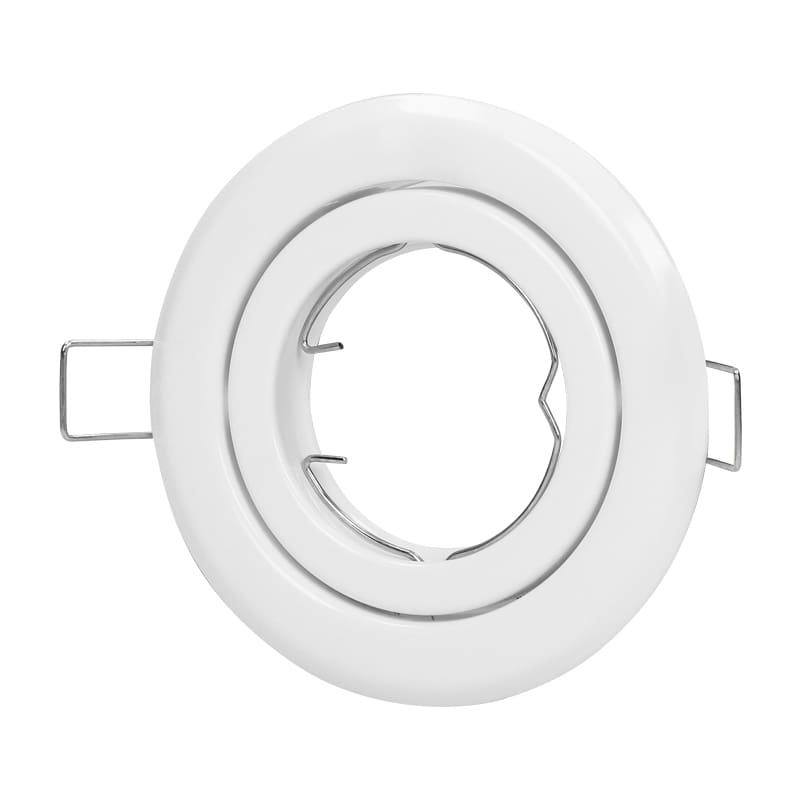 Orno 6176 Recessed Spotlight Frame GU10 – Round, Adjustable, White Steel & IP20