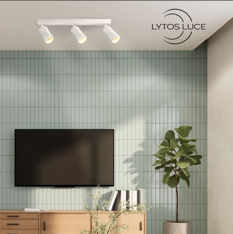 RP-Lytos Luce DEBY 3 GU10 Σποτ Οροφής Λευκό – 3×35W, Περιστρεφόμενες Κεφαλές & IP20