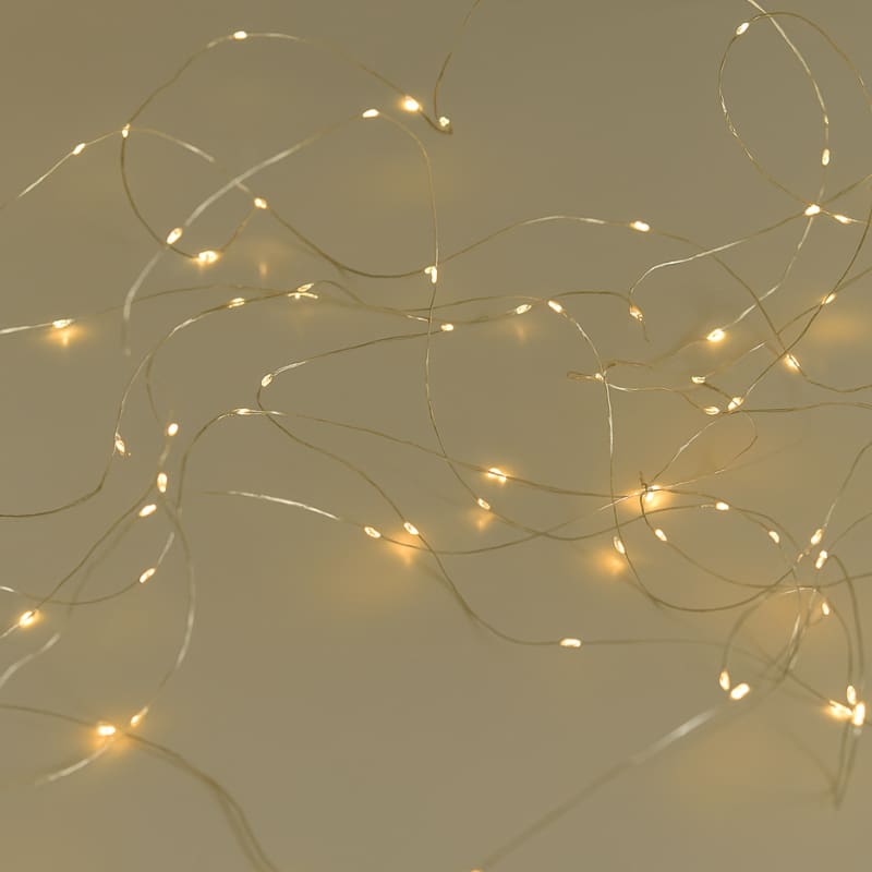RP 120 Micro LED Fairy Lights Warm White – Battery, 12m, Remote & Timer