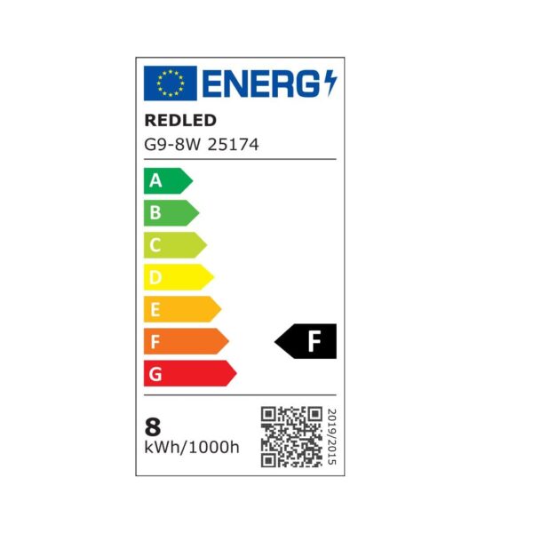 REDLED G9 LED Bulb 8.5W 3000K Warm – 700lm, 360°, IP20, Ceramic+PC