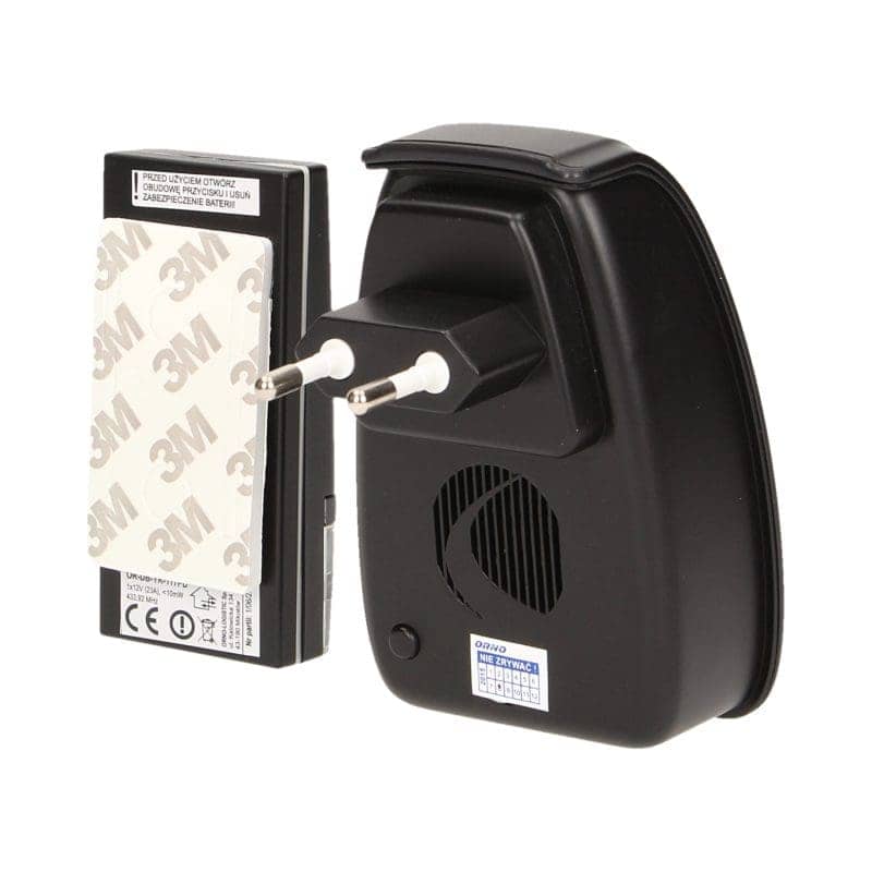 REDLED RP-Orno Opera AC ασύρματο κουδούνι πρίζας με μπουτόν IP44 σε μαύρο — Doorbells & Chimes