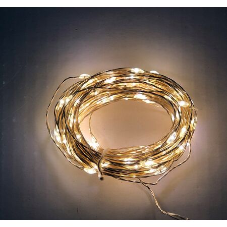 Micro LED Λαμπάκια AD 200 Θερμό Λευκό 14.9 m – Ασημί Σύρμα, 8 Προγράμματα & IP44