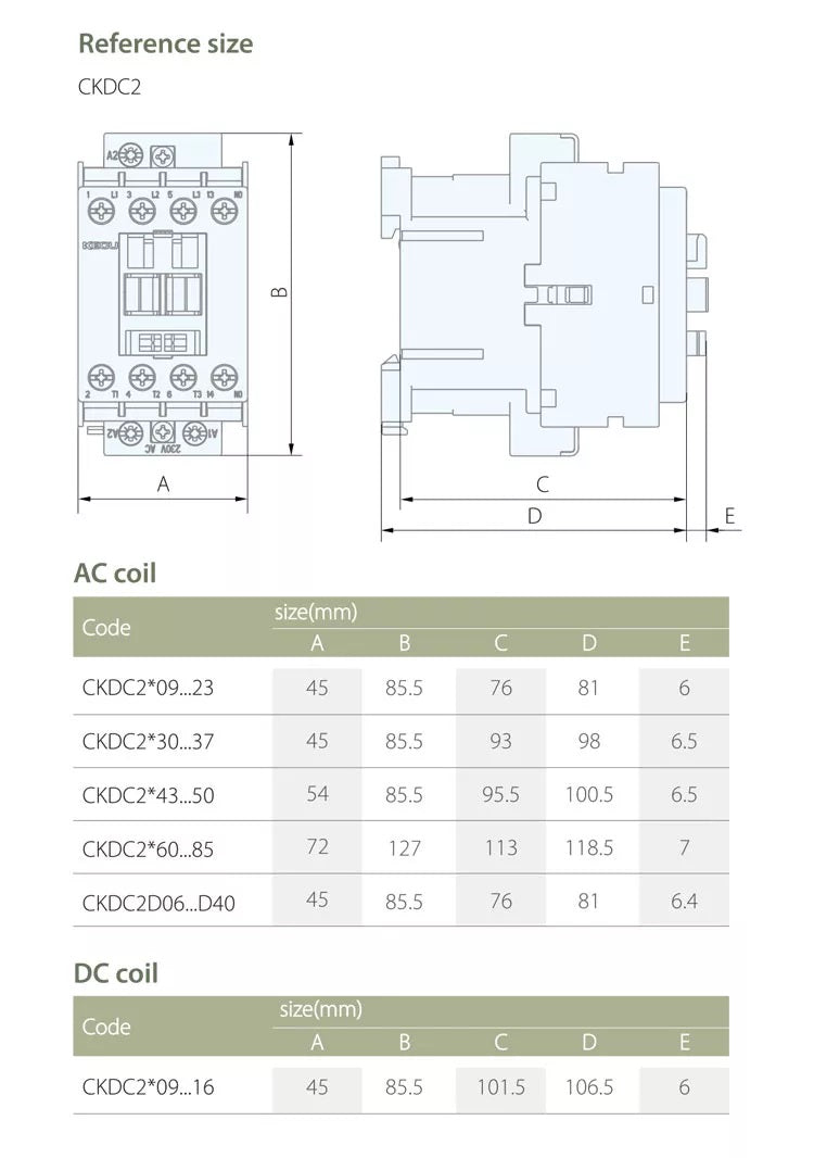 Ρελέ Ισχύος CKDC2B16/P7 16 A AC3 – Πηνίο 230 V, 3NO+1NO Βοηθητική & 690 V AC