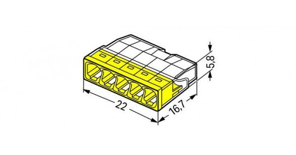 VLC PCT-205 5-Pole Push-In Connector 450V 24A – 0.5-2.5 mm², Transparent Housing