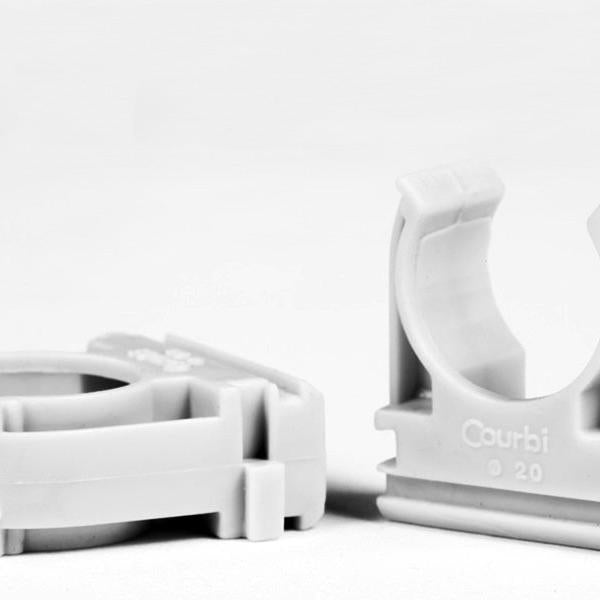 Courbi Heavy Duty Snap Conduit Clip Φ16 5-Pack – Tool-Free Mount, RAL7035 & EN 61386