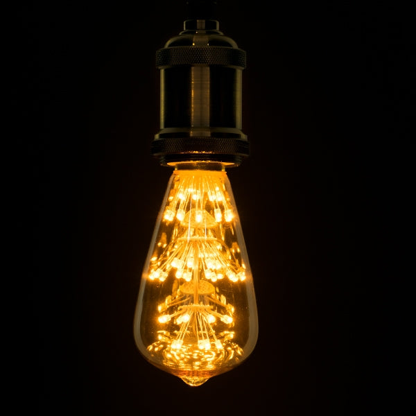 Ρετρό Λάμπα LED Filament ST64 3W E27 2200K – 300lm, Μελί Γυαλί & Δέσμη 320°
