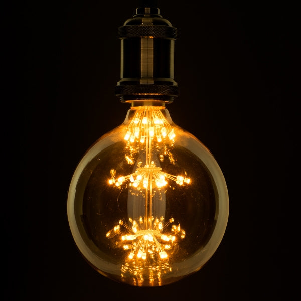 Ρετρό Λάμπα LED Filament G125 3W E27 2200K – 300lm, Μελί Σφαίρα & Δέσμη 320°
