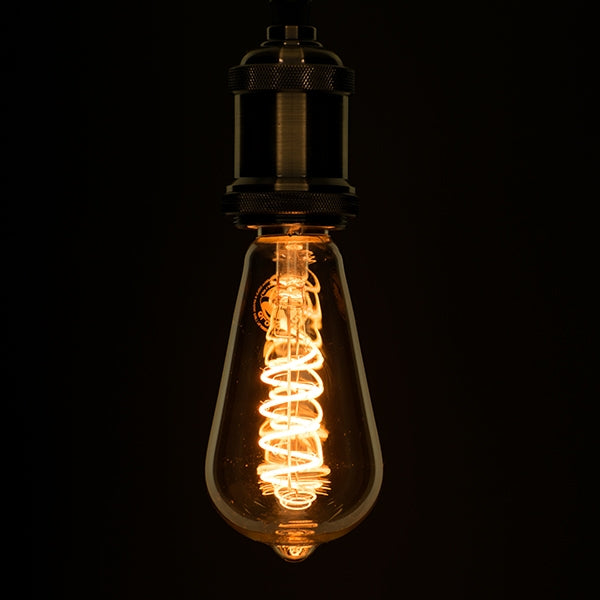 Ρετρό Λάμπα LED Filament ST64 6W E27 2200K Dimmable – 490lm, Μελί & Δέσμη 320°