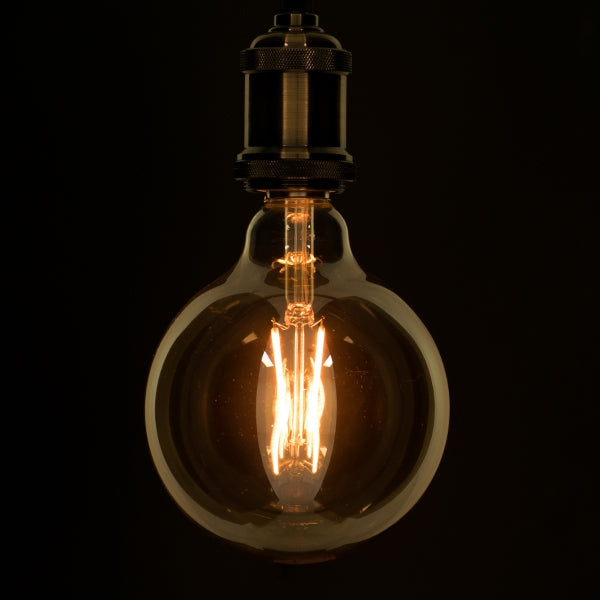 Ρετρό Λάμπα LED Filament G125 8W E27 2200K Dimmable – 840lm, Μελί & Δέσμη 320°