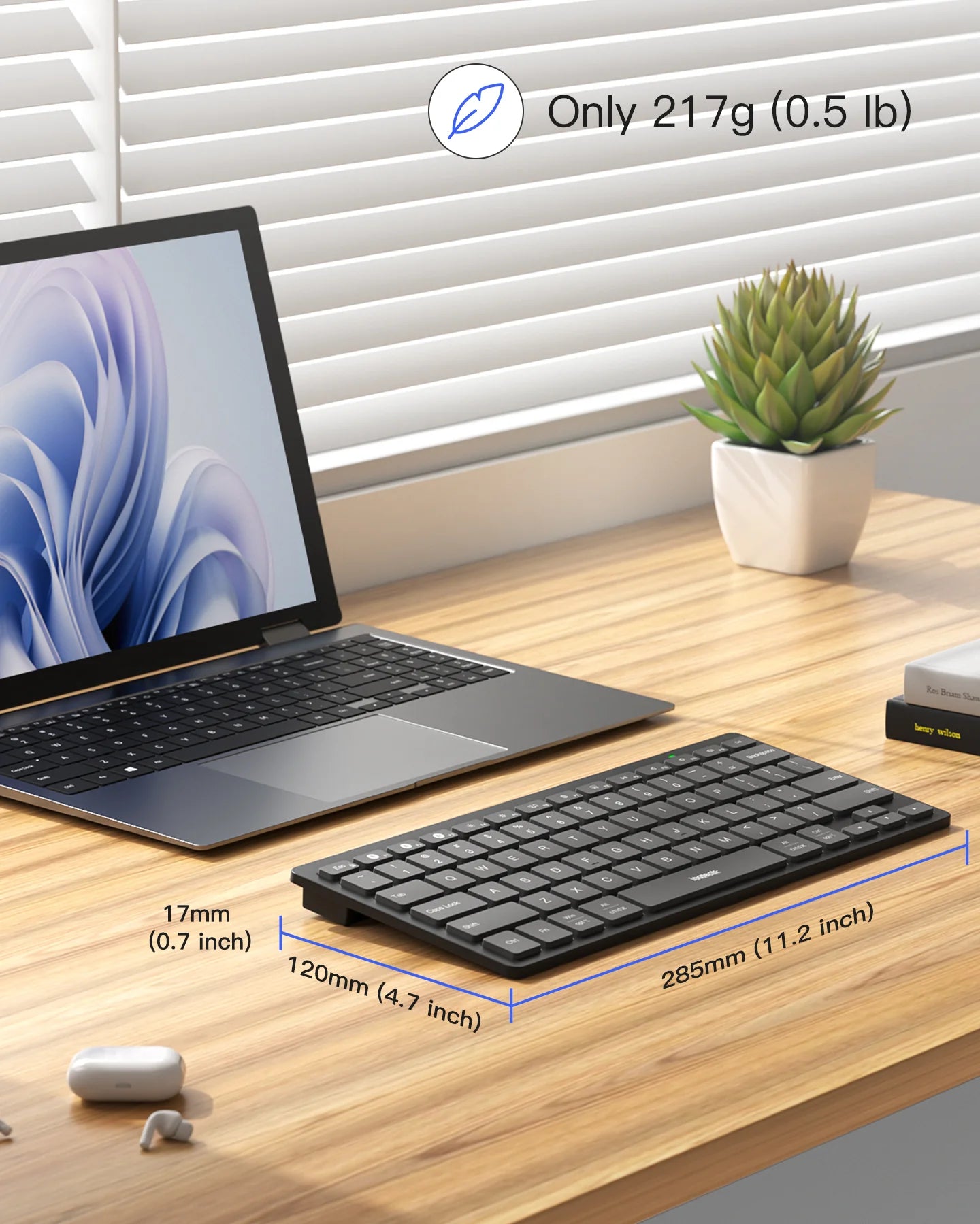 Inateck KB01003 Λεπτό Πληκτρολόγιο Bluetooth 5.3 – 3 Συσκευές, Μπαταρία 18 Μηνών
