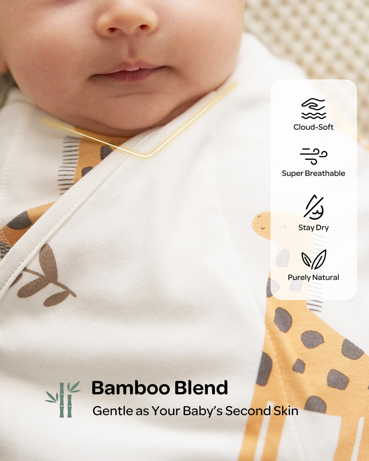 Momcozy Easy Swaddle Wrap 0-3M — bamboo newborn swaddle