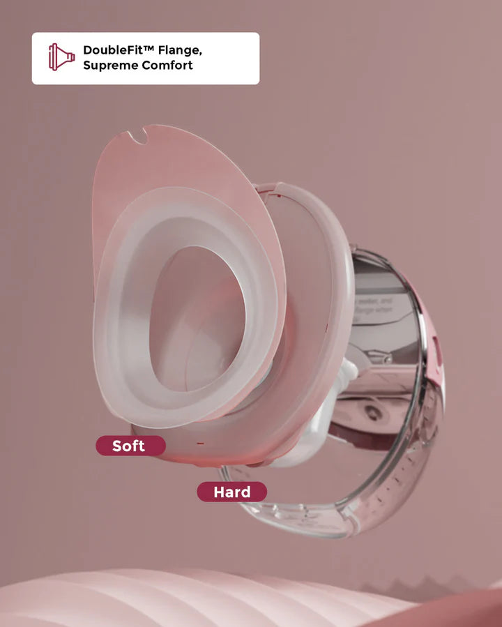 Momcozy BP354-NR71BA-B M6 Hands-Free Breast Pump – Double, 295mmHg, 3 Modes, 9 Levels, Red