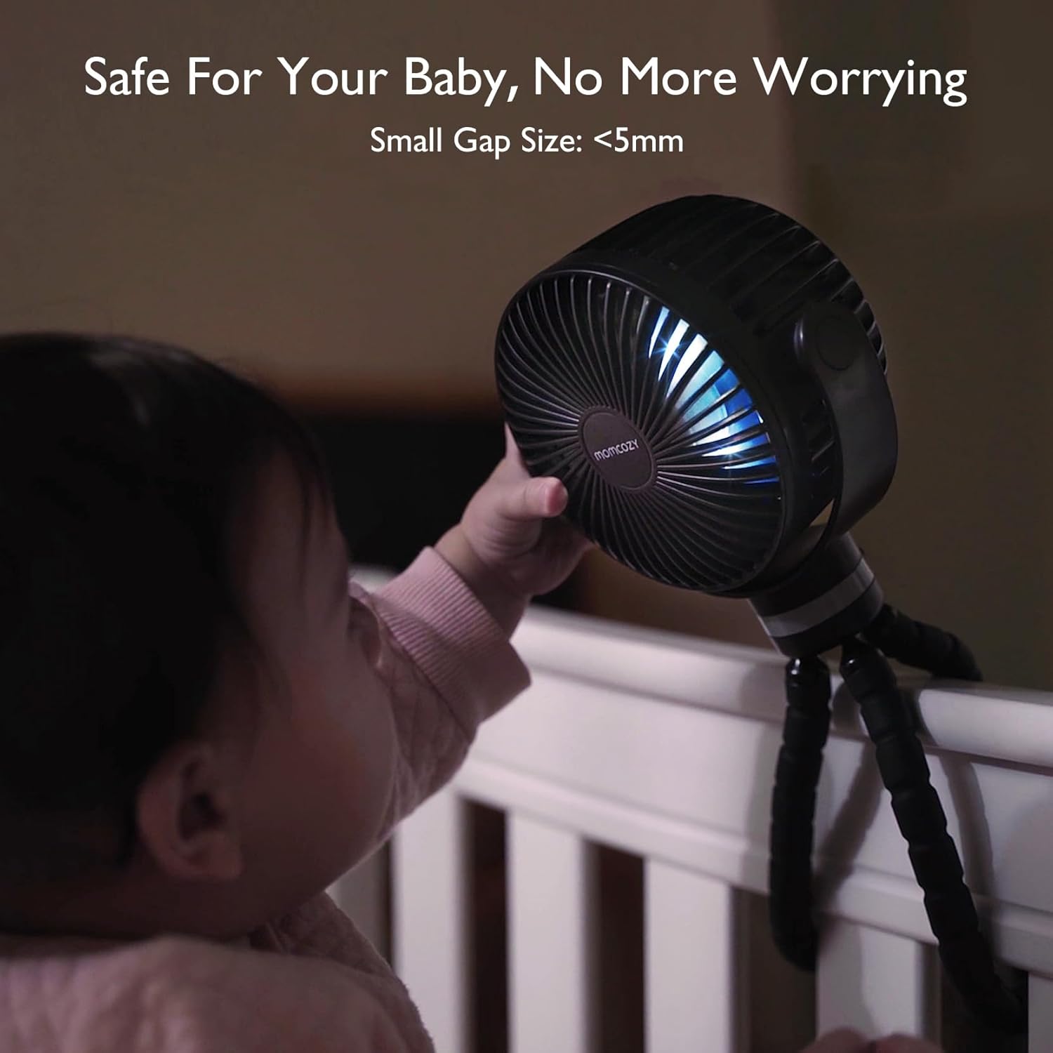 Momcozy USB-C Handheld Cooling Fan – 8000mAh, 360° Rotation & 12–27h Runtime