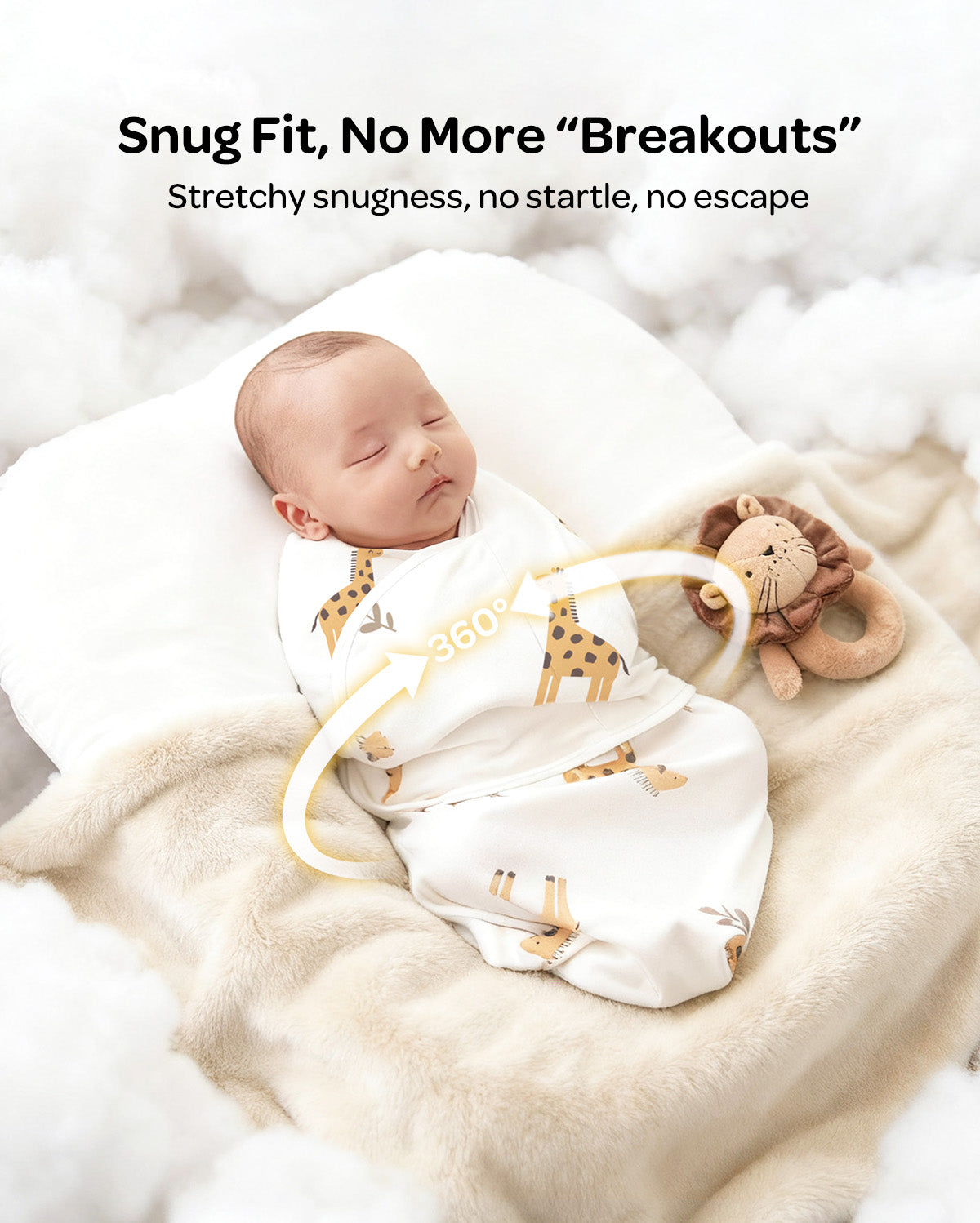 Momcozy Easy Swaddle Wrap 0-3M — bamboo newborn swaddle