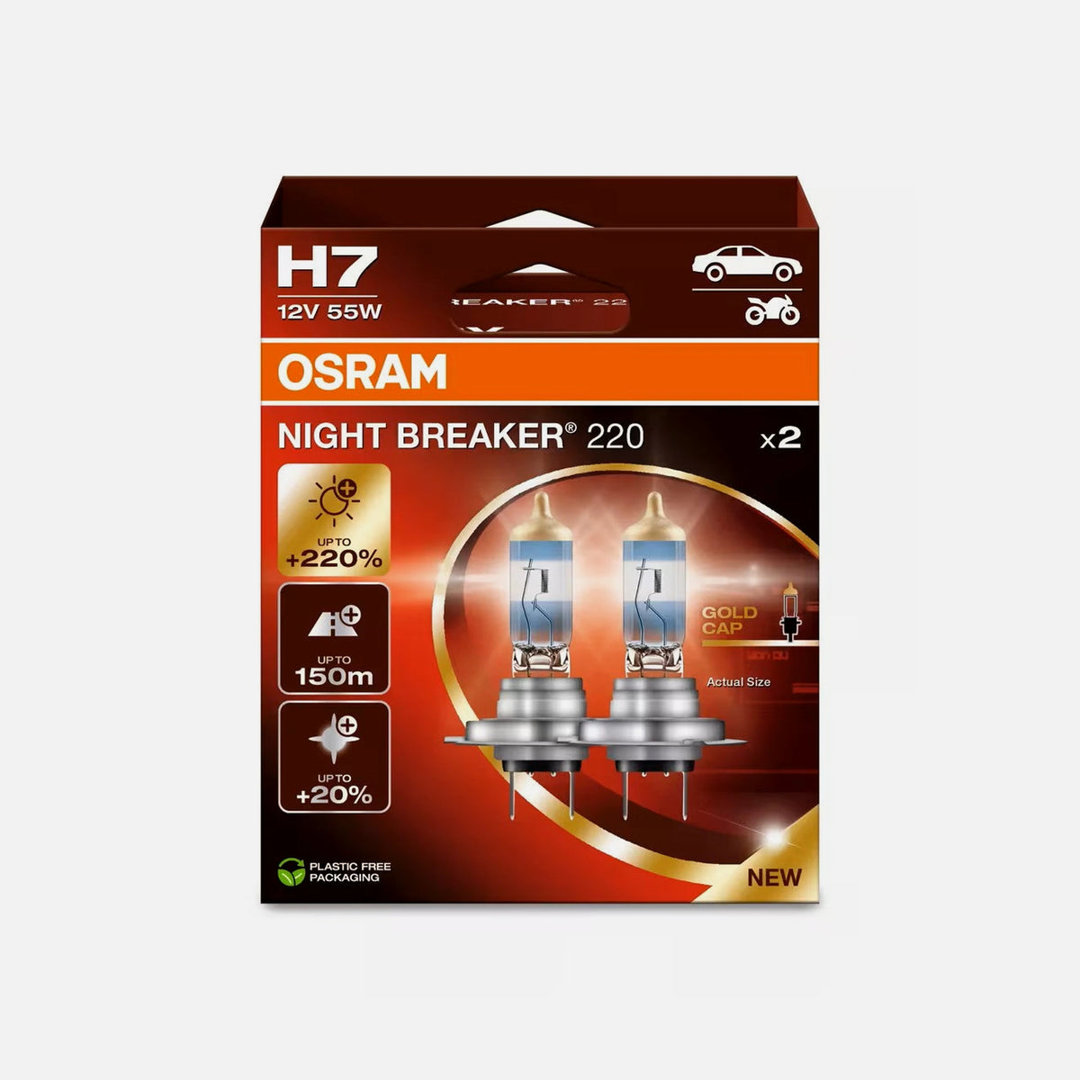 OSRAM Night Breaker 220 H7 12V 55W Headlight Bulb +150% — LEDVANCE OSRAM