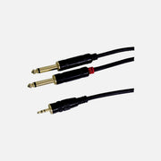 GBC Audio Cable 3.5mm Stereo to 2× 6.3mm Mono 1.8m — GBC