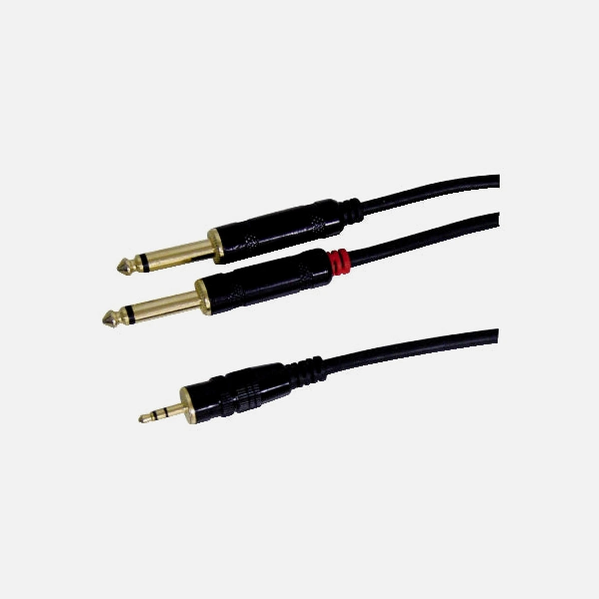GBC Audio Cable 3.5mm Stereo to 2× 6.3mm Mono 1.8m — GBC