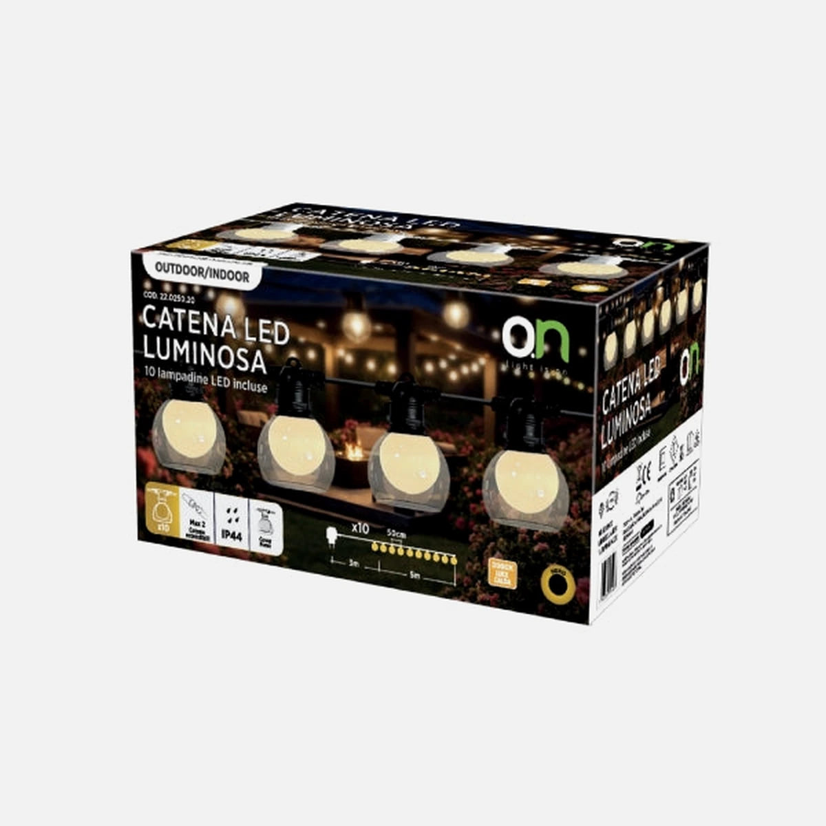 GBC Outdoor LED Festoon String Light 10-Bulb IP44 — GBC