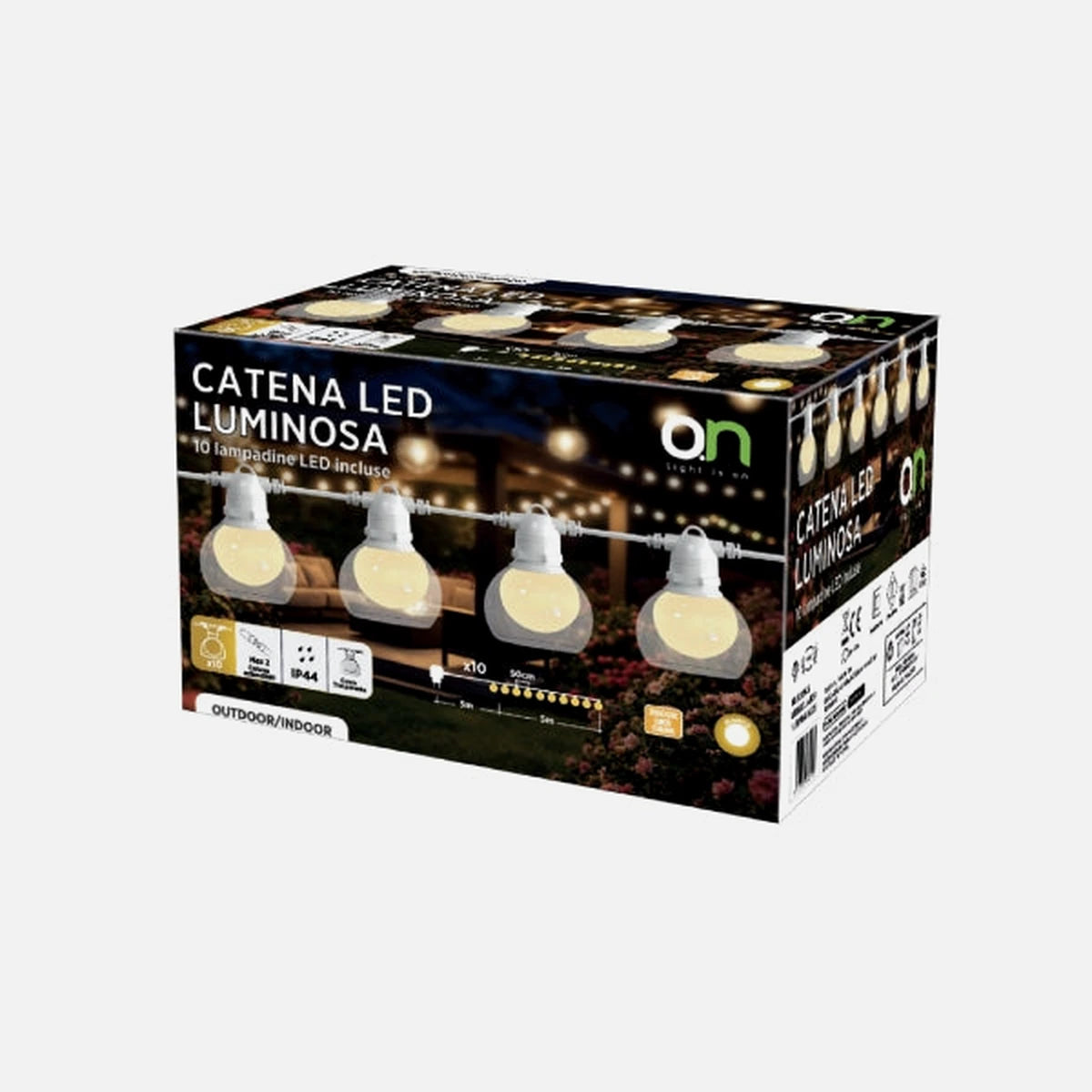 GBC Outdoor LED Festoon String Light 10-Bulb IP44 — GBC