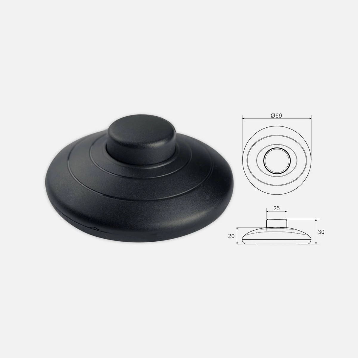 MPL HE-WN-315 Inline Foot Switch Single-Pole On/Off — MPL
