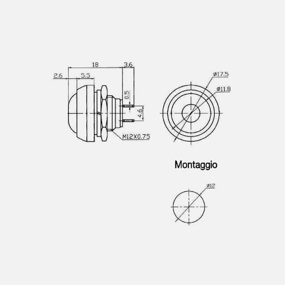 GBC Momentary Push-Button Switch SPST OFF-(ON) — GBC