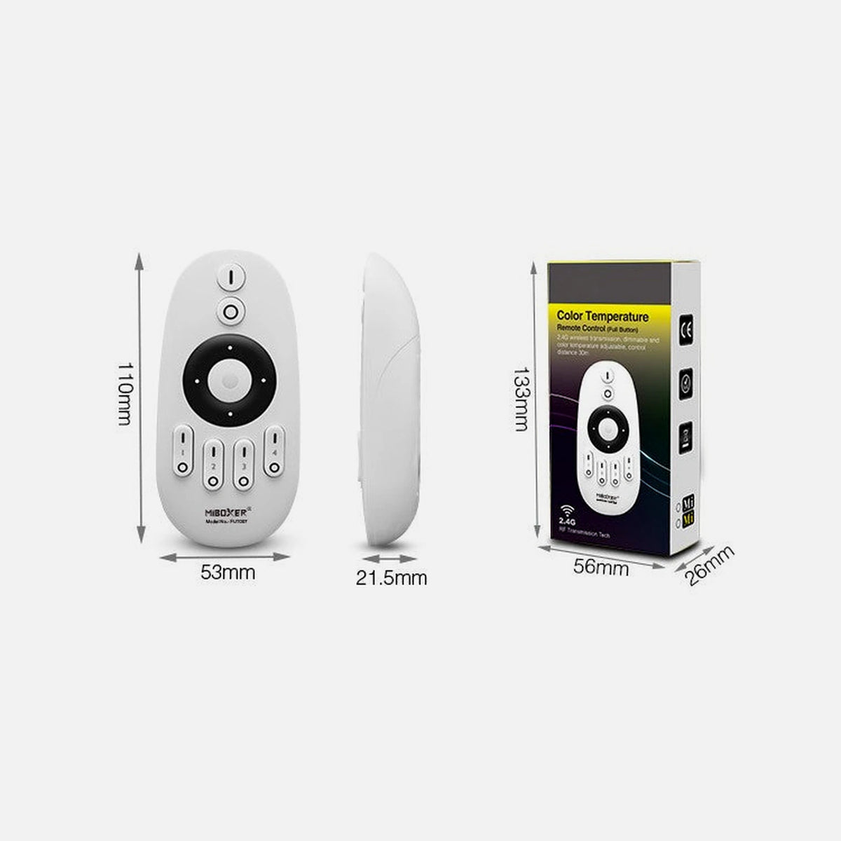 Mi-Light FUT007 2.4GHz RF 4-Zone Remote Control — MPL