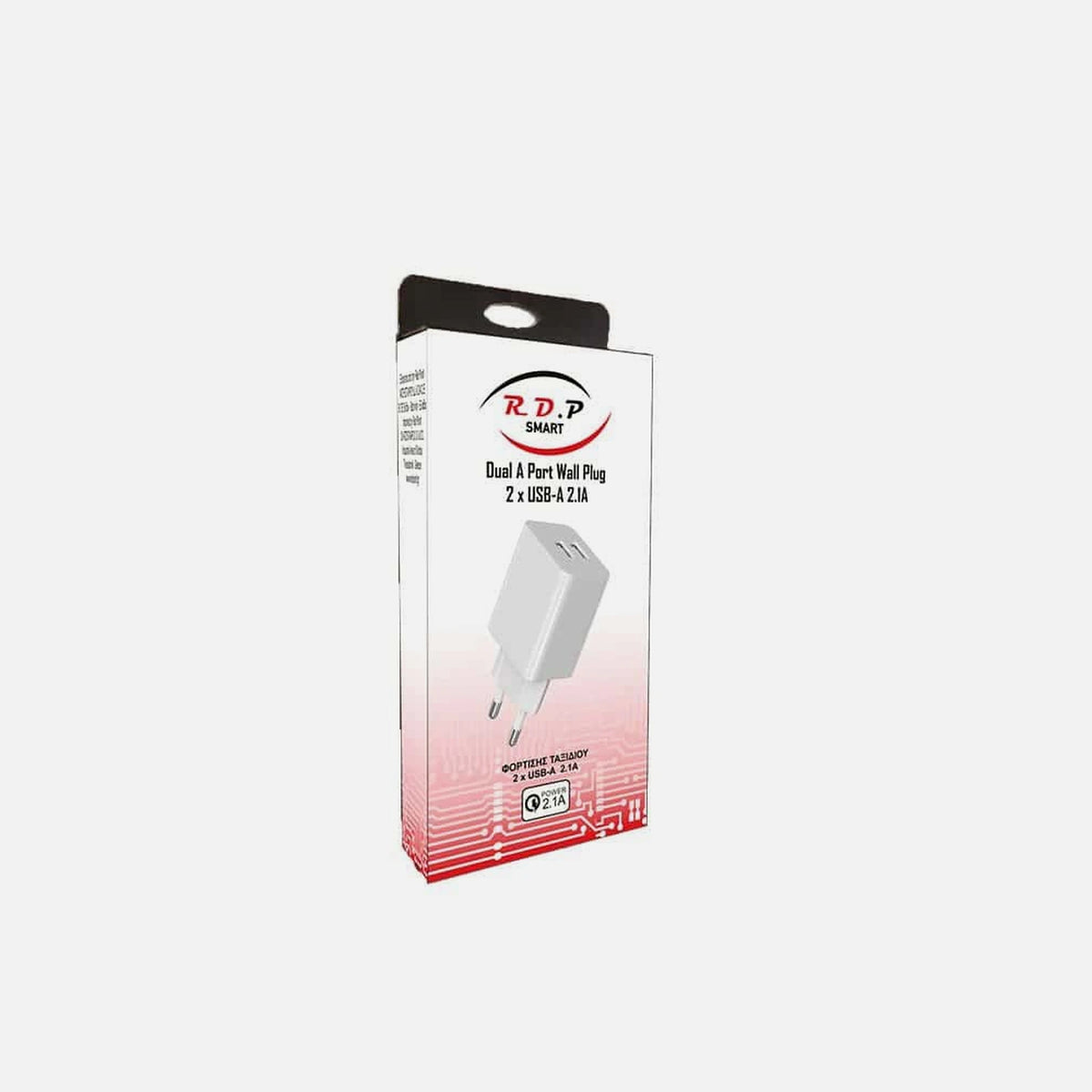 REDLED USB Wall Charger 2× USB-A 5V 2.1A — REDLED