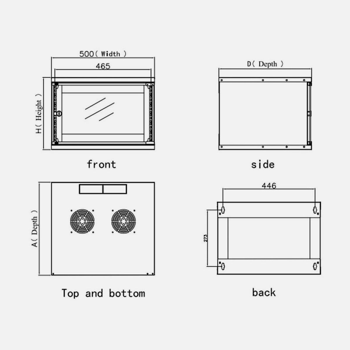 Techly 19" Wall Rack Cabinet 9U — Techly