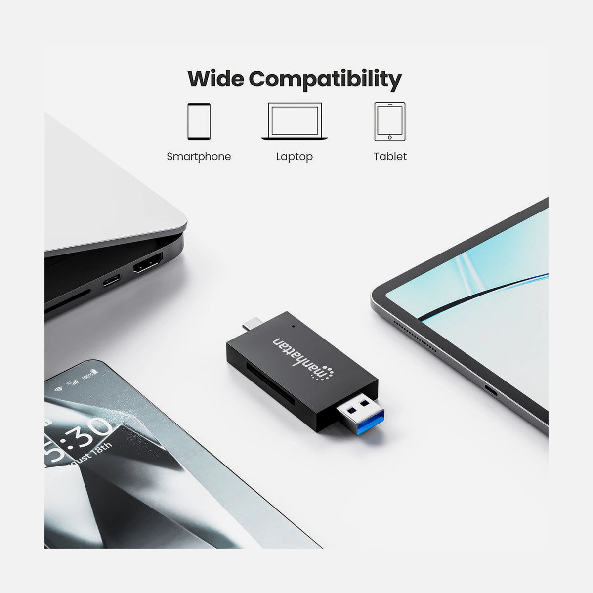 Manhattan IUSB-CARD-735 USB 3.0 Card Reader — Manhattan