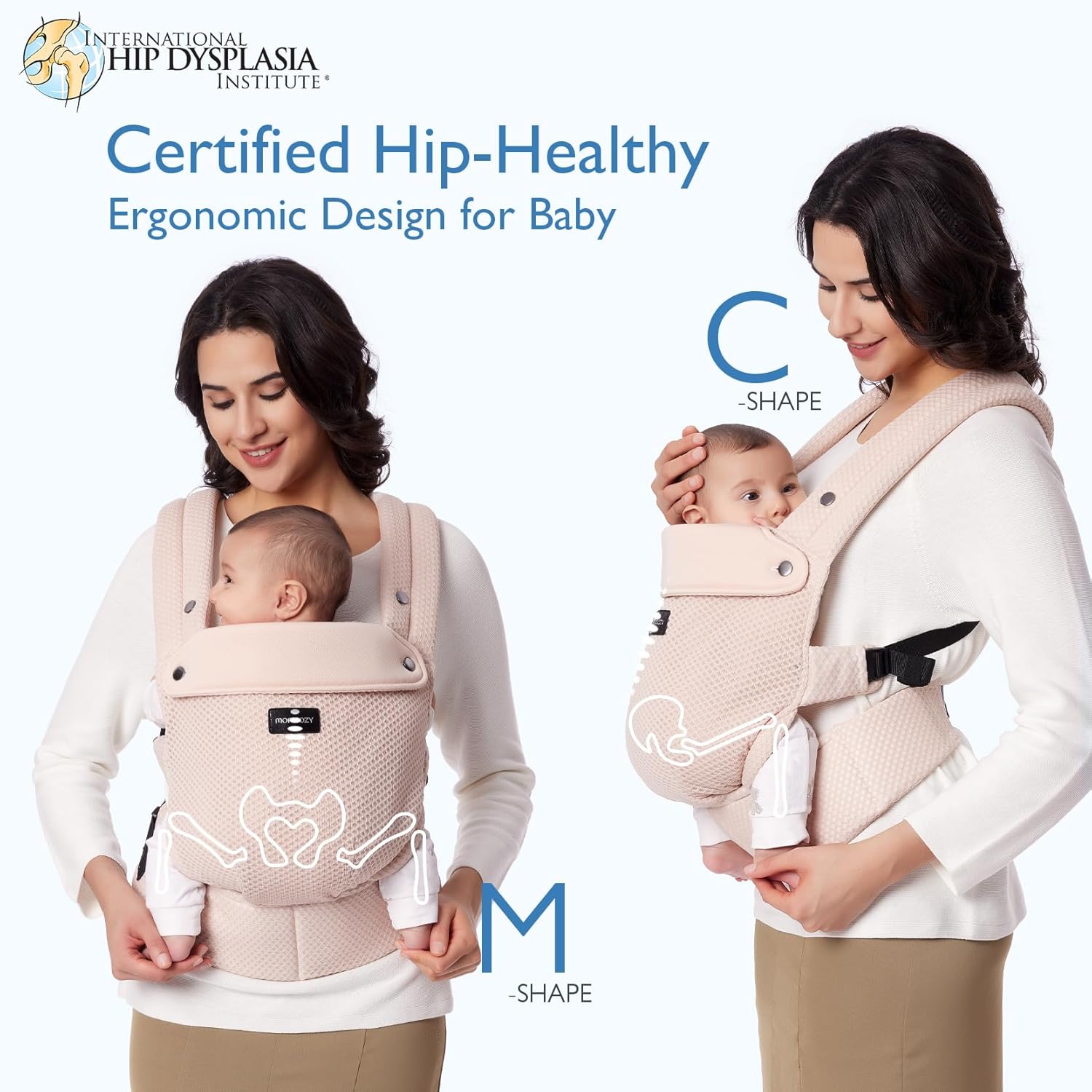 Momcozy PureHug Air Mesh Μάρσιπος Μωρού Ροζ – Εργονομικός, 3–20kg & Πλένεται στο Πλυντήριο
