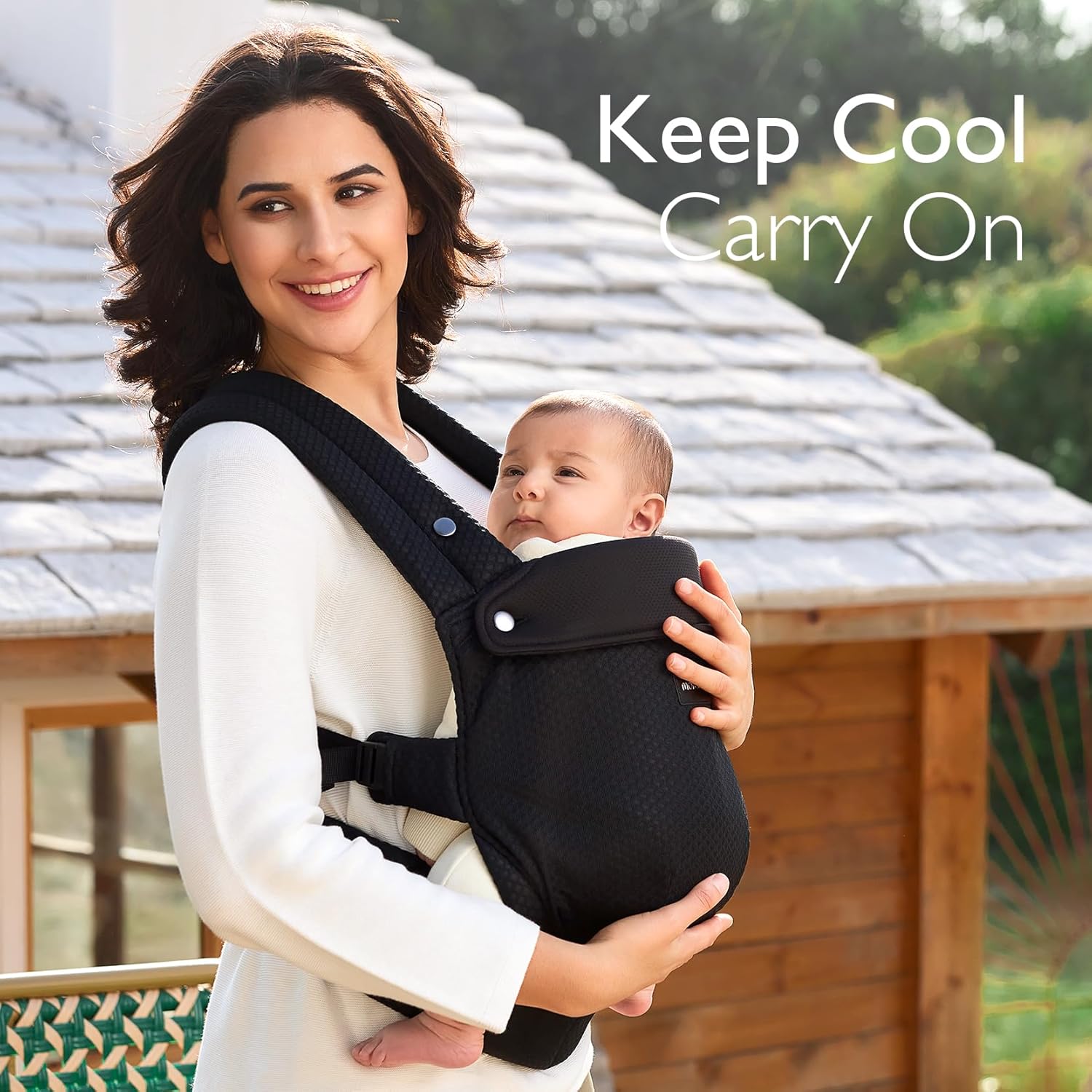 Momcozy PureHug Air Mesh Baby Carrier Black – Ergonomic, 3–20kg & Machine Washable