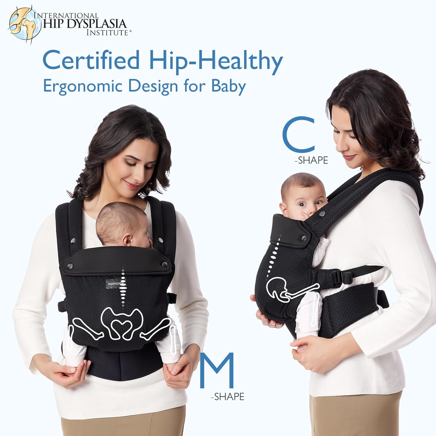 Momcozy PureHug Air Mesh Baby Carrier Black – Ergonomic, 3–20kg & Machine Washable