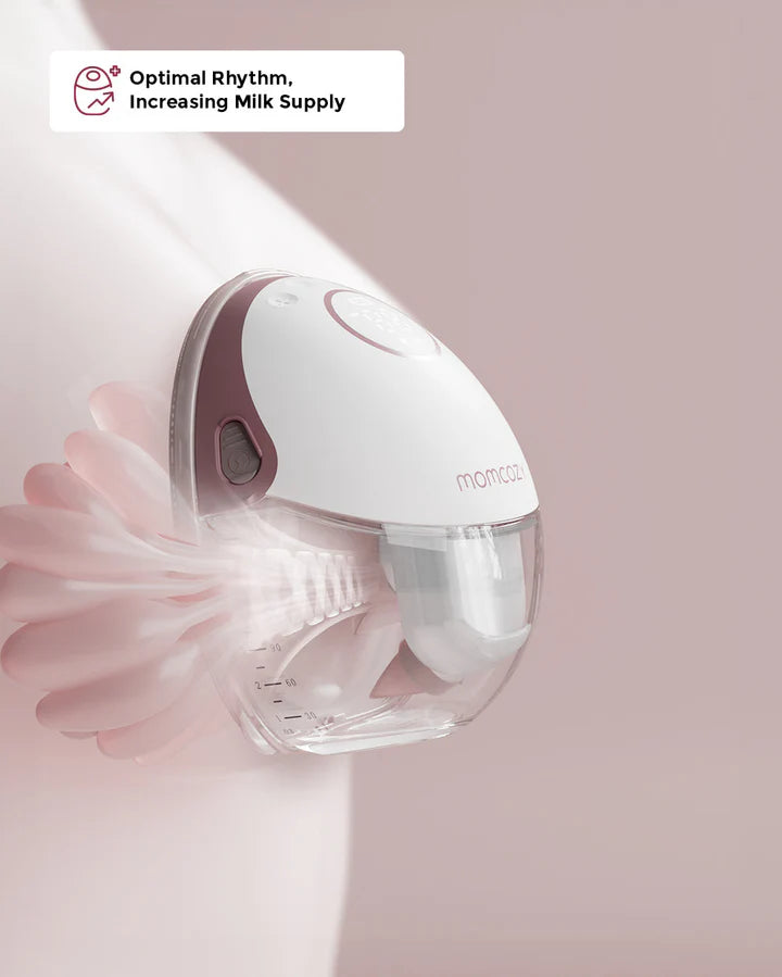 Momcozy BP354-NR71BA-B M6 Hands-Free Breast Pump – Double, 295mmHg, 3 Modes, 9 Levels, Red