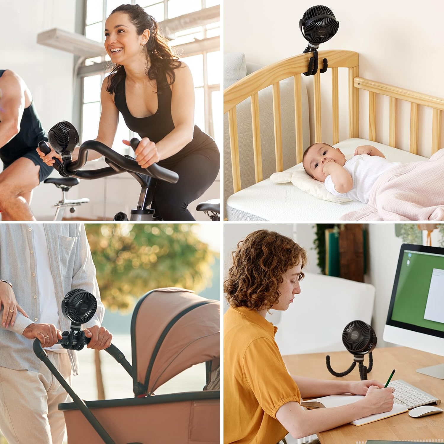 Momcozy USB-C Handheld Cooling Fan – 8000mAh, 360° Rotation & 12–27h Runtime