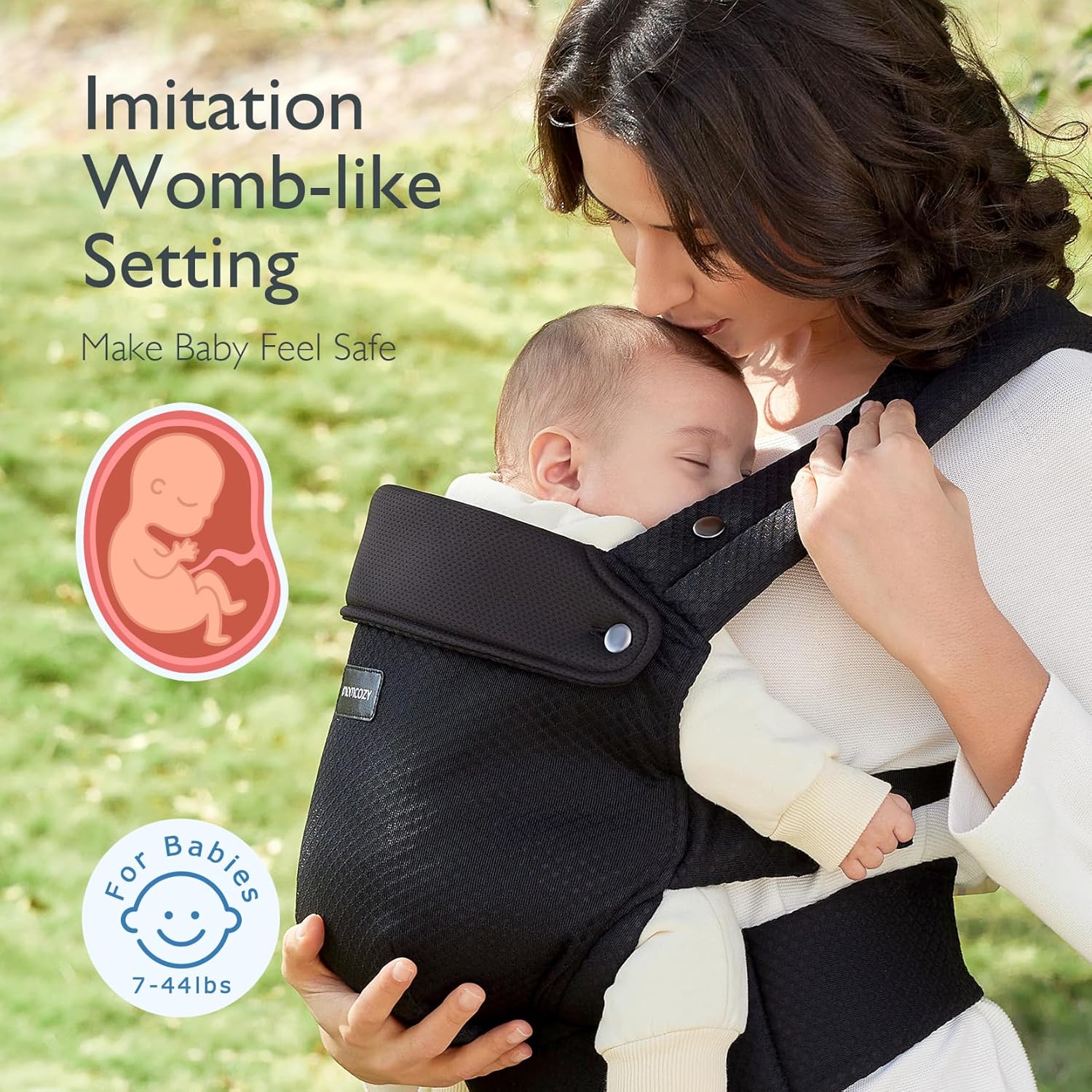 Momcozy PureHug Air Mesh Baby Carrier Black – Ergonomic, 3–20kg & Machine Washable