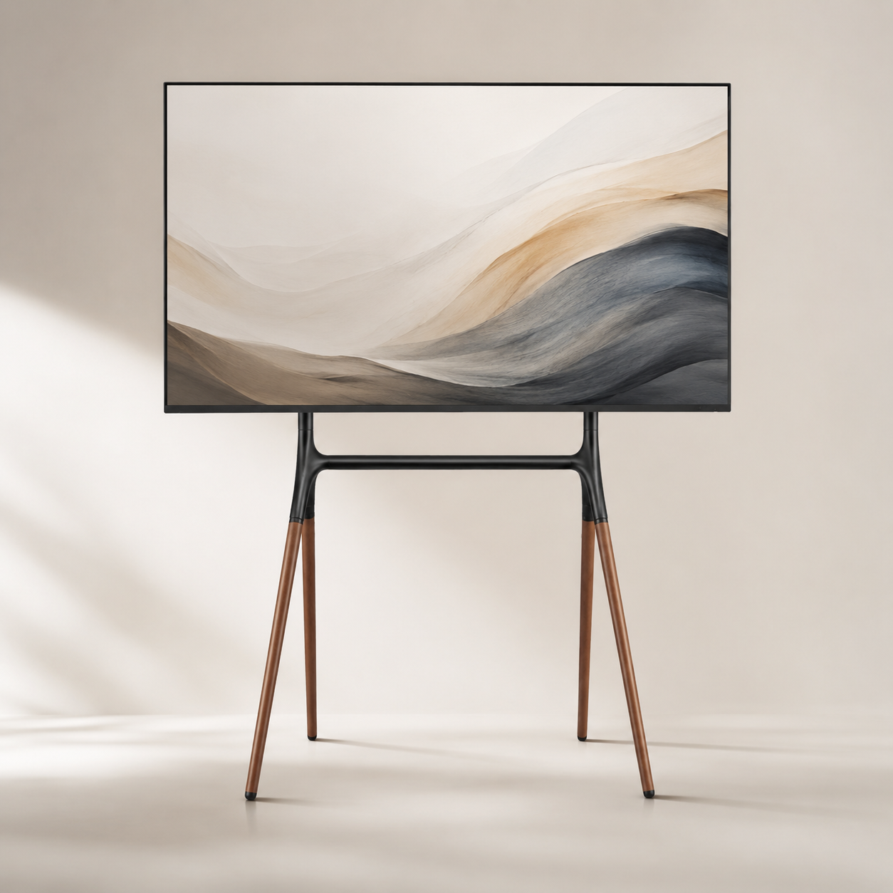 Techly ICA-TR19 Επιδαπέδια Βάση TV 49-70″ Τρίποδας – VESA 600x400, 40 kg & Πόδια Καρυδιάς