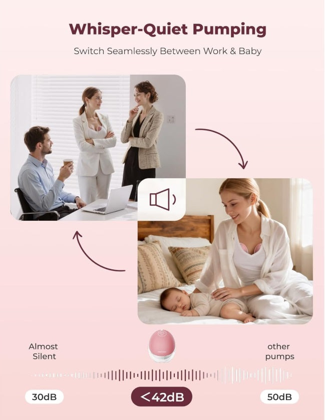 Momcozy BP288-NR70BA-A M9 Hands-Free Breast Pump – Single, App-Control, 15 Levels, Red