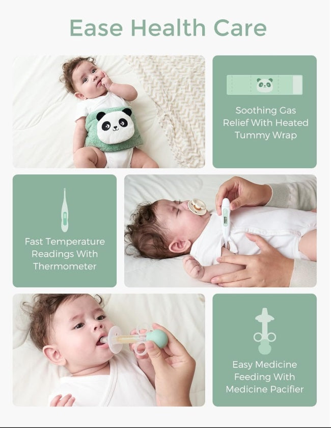 Momcozy CK019-GE00BA-A Elite Baby Kit – 11-Piece Care, Health & Cleanliness Set, Green